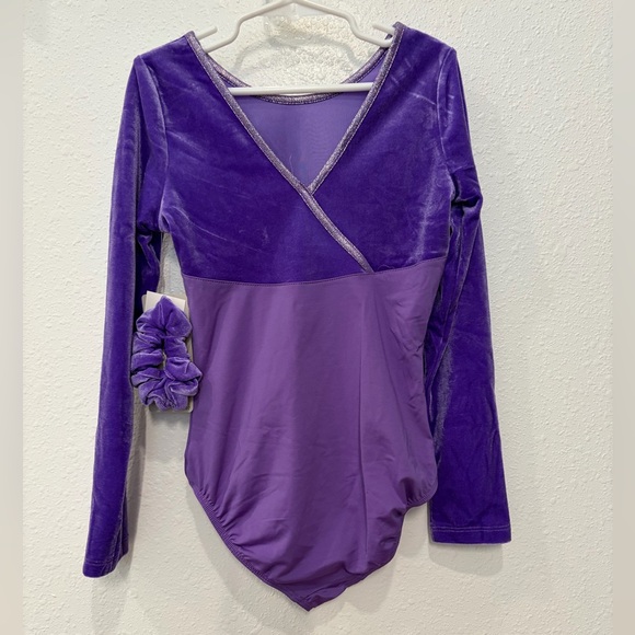Purple Velvet Dance Leotard - Picture 3 of 3